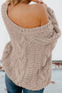 Bubblegum V-Neck Braided Knit Sweater
