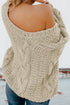 Bubblegum V-Neck Braided Knit Sweater