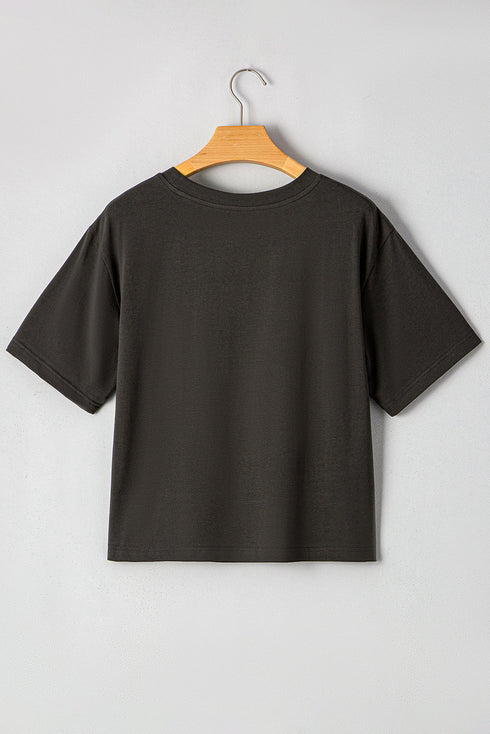 Bull Skull Graphic Print Western Style Cotton Tee