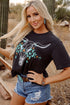 Bull Skull Graphic Print Western Style Cotton Tee