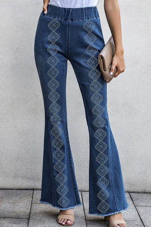 Burn Distressed Rae Hem Bell Bottom Jeans