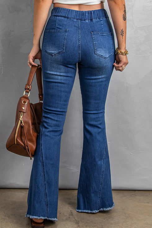 Burn Distressed Rae Hem Bell Bottom Jeans
