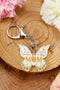 Butterfly Motif Text Print Tassel Keychain