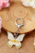 Butterfly Motif Text Print Tassel Keychain