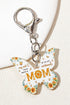Butterfly Motif Text Print Tassel Keychain