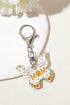 Butterfly Motif Text Print Tassel Keychain