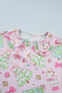 Button Front Long Sleeve Printed Lounge Set