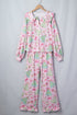 Button Front Long Sleeve Printed Lounge Set