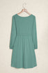 Button Front Long Sleeve Textured Mini Dress