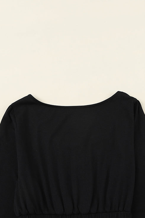 Button Front Long Sleeve Textured Mini Dress