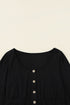 Button Front Long Sleeve Textured Mini Dress