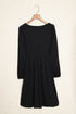 Button Front Long Sleeve Textured Mini Dress