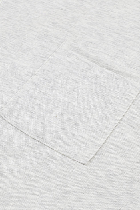 Button Front Mixed Media Knit Sleeve Hooded Jacket