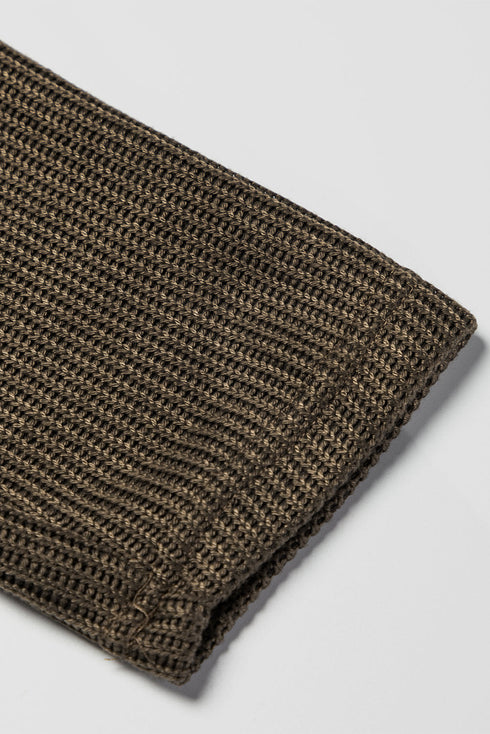 Button Front Mixed Media Knit Sleeve Hooded Jacket