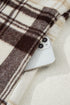 Button Front Patchwork Side Pocket Plaid Shacket