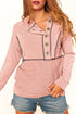 Button Front Princess Seam Exposed Detail Hoodie