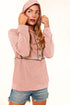 Button Front Princess Seam Exposed Detail Hoodie