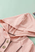 Button Front Princess Seam Exposed Detail Hoodie