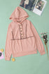 Button Front Princess Seam Exposed Detail Hoodie