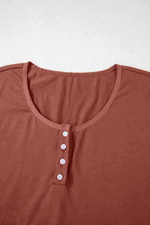 Button Front Ruffle Hem Cotton Peplum Blouse