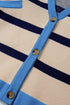 Button Front Striped Relaxed Fit Knit Cardigan