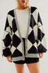 Button Front Striped Relaxed Fit Knit Cardigan