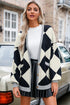 Button Front Striped Relaxed Fit Knit Cardigan
