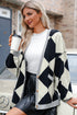 Button Front Striped Relaxed Fit Knit Cardigan
