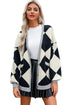 Button Front Striped Relaxed Fit Knit Cardigan