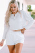 Button Front Waffle Knit Crop Top And Shorts Lounge Set