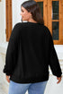 Button Placket Crew Neck Minimalist Inspired Layering Sweatshirt