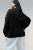 Button Placket Crew Neck Minimalist Inspired Layering Sweatshirt