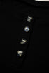Button Placket Crew Neck Minimalist Inspired Layering Sweatshirt