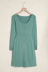 Button Up High Waist Long Sleeve Dress