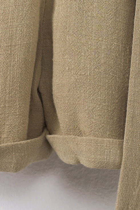 Button V Neck Romper With Belt