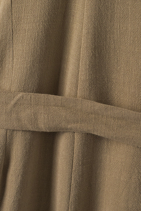 Button V Neck Romper With Belt