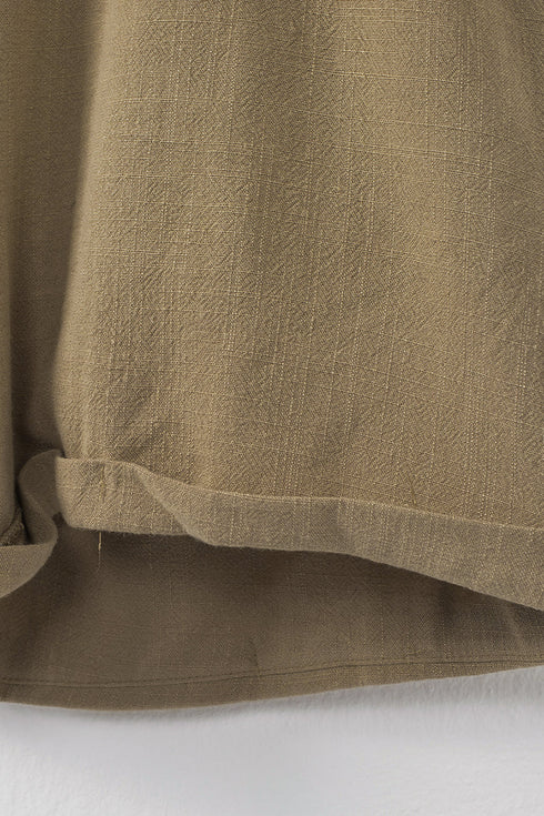 Button V Neck Romper With Belt