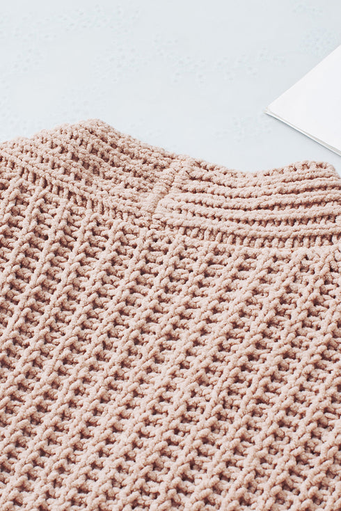 Buttoned Front Drop Shoulder Knitted Cardigan