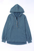 Buttoned High And Low Hem Hoodie