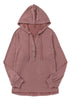 Buttoned High And Low Hem Hoodie