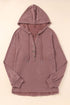 Buttoned High And Low Hem Hoodie