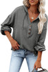 Buttoned High And Low Hem Hoodie
