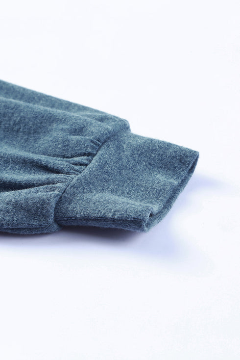 Buttoned High And Low Hem Hoodie