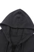 Buttoned High And Low Hem Hoodie