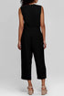 Buttoned Sleeveless Cropped Jumpsuit With Sash