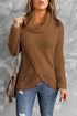 Buttoned Wrap Turtleneck Sweater
