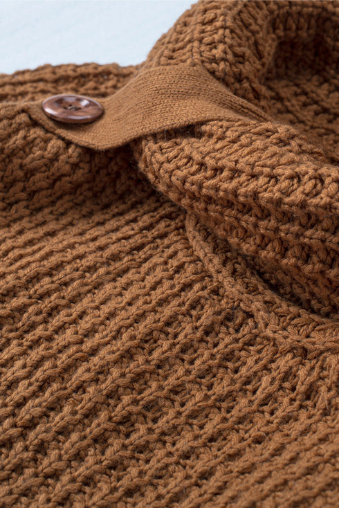 Buttoned Wrap Turtleneck Sweater