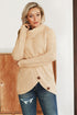 Buttoned Wrap Turtleneck Sweater