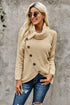 Buttoned Wrap Turtleneck Sweater