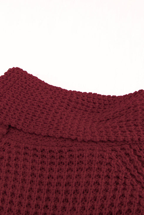 Buttoned Wrap Turtleneck Sweater